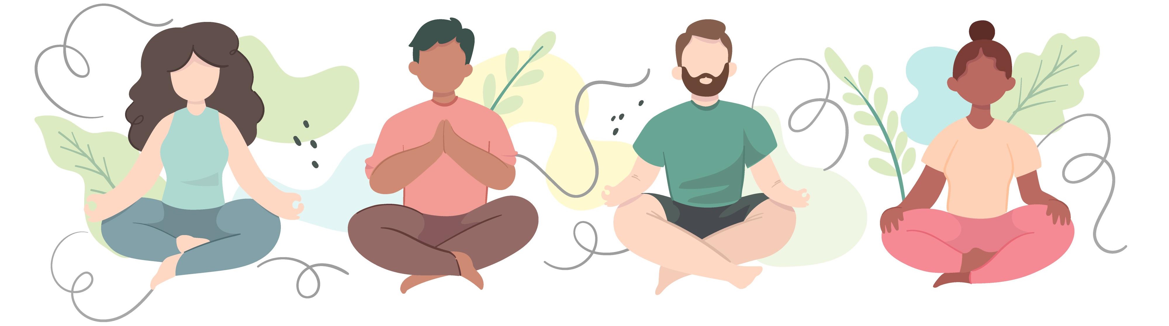 personas meditando